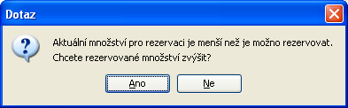 rezervace - dotaz