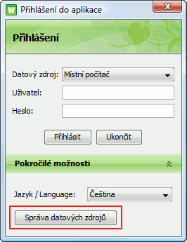 Přihlašovací dialog
